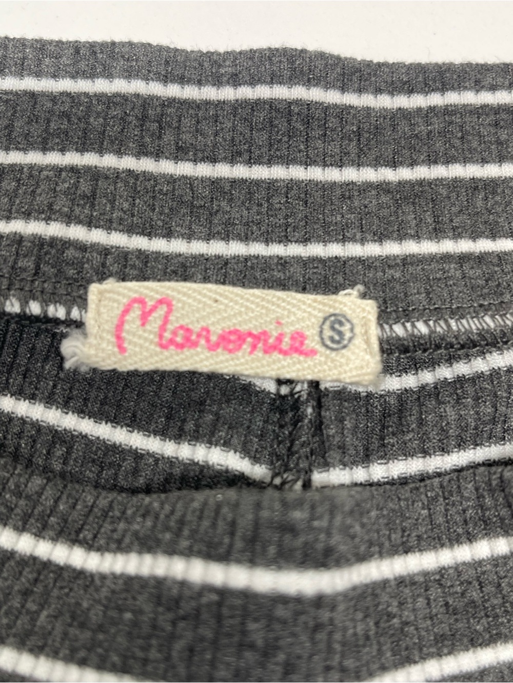 Maronie Gray White Striped Ribbed Lounge Pajama Set 2pc Tank Shorts Size Small - Picture 16 of 16